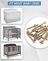 Vista 4 de ALLWIN Kit de repuesto de tornillos para cuna, juego de 24 pernos para marco de cama de bebé y tuercas de barril para DeltaGracoDream On Me, M6x40mm