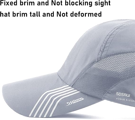 Mesh Quick Dry Baseball Cap Unstructured Breathable Summer Sun Protection Cap Unisex Outdoor Sports Hats with Adjustable Buckle Soft Brim Peaked Cap Lightweight Running Cap for Outdoor Activities