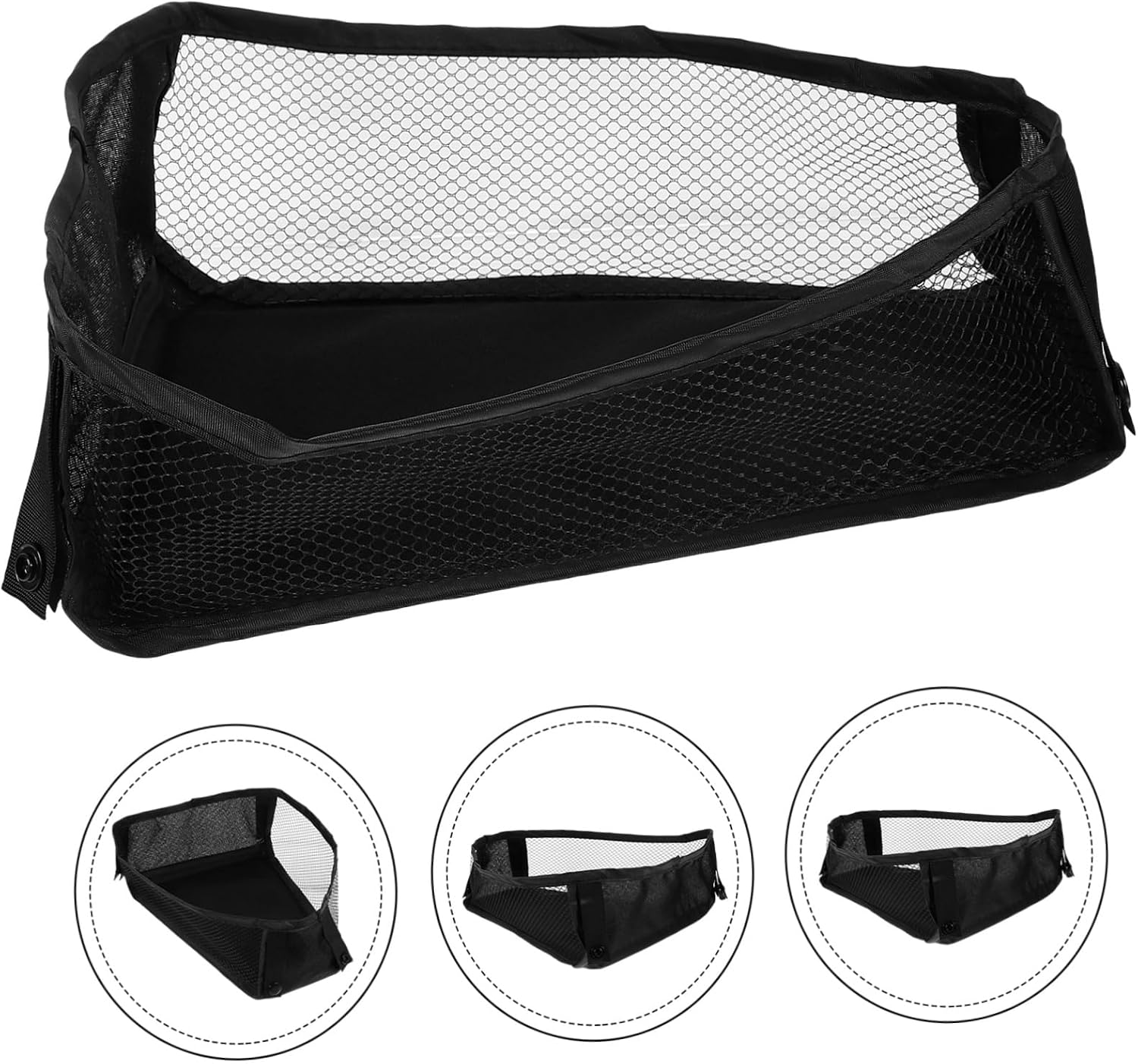 BESPORTBLE Baby Stroller Bottom Storage Bag Universal Mesh Organizer for Milk Bottles and Diapers Sturdy Oxford Fabric for-the-Go Parents