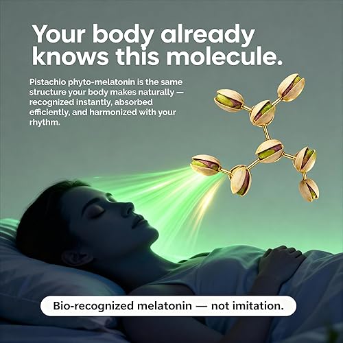 Miniatura 6 de Primera fito-melatonina de pistacho del mundo  Gomitas de melatonina para dormir a base de plantas de 1 mg con extracto de pistacho  Veganas, sin