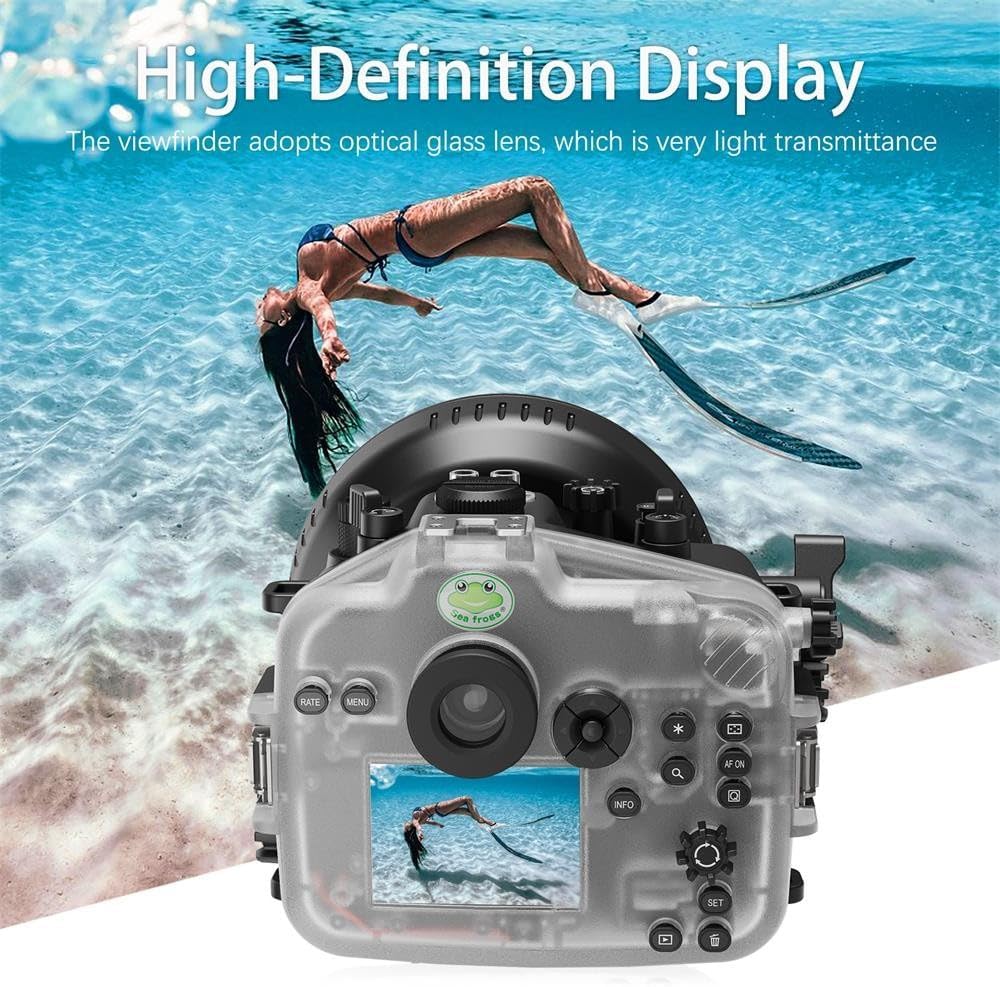 Seafrogs Underwater Housing for Canon EOS R6 Mark II, 40M Waterproof Case with WA005A Long Dome Port Kit, Waterproof Scuba Diving Case for Canon R6 II+RF 24-105mm F4L/ RF 15-35mm F2.8L