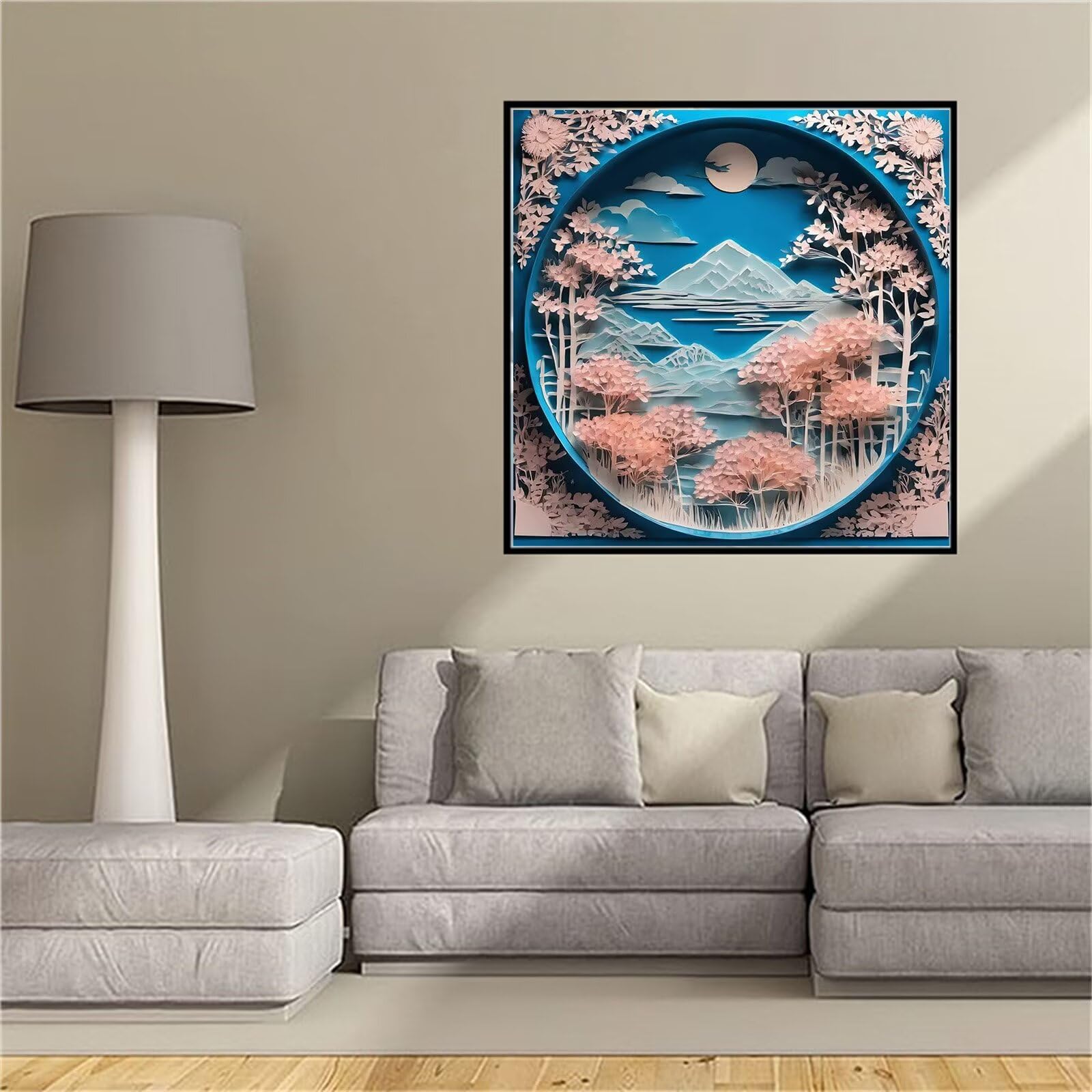 Peinture Diamant Paysage Abstrait pour Décoration Murale Maison