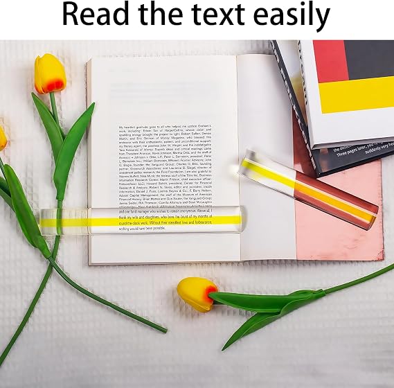 2 Pack 2X Clear Magnifying Ruler for Reading, 6 & 9 Inch Line Magnifier Bars with Thick Guideline, Acrylic Page Magnifier for Books, Bible, Documents, Crafts