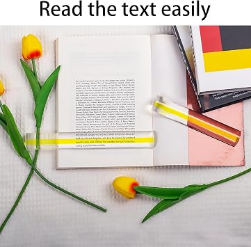 2 Pack 2X Clear Magnifying Ruler for Reading, 6 & 9 Inch Line Magnifier Bars with Thick Guideline, Acrylic Page Magnifier for Books, Bible, Documents, Crafts