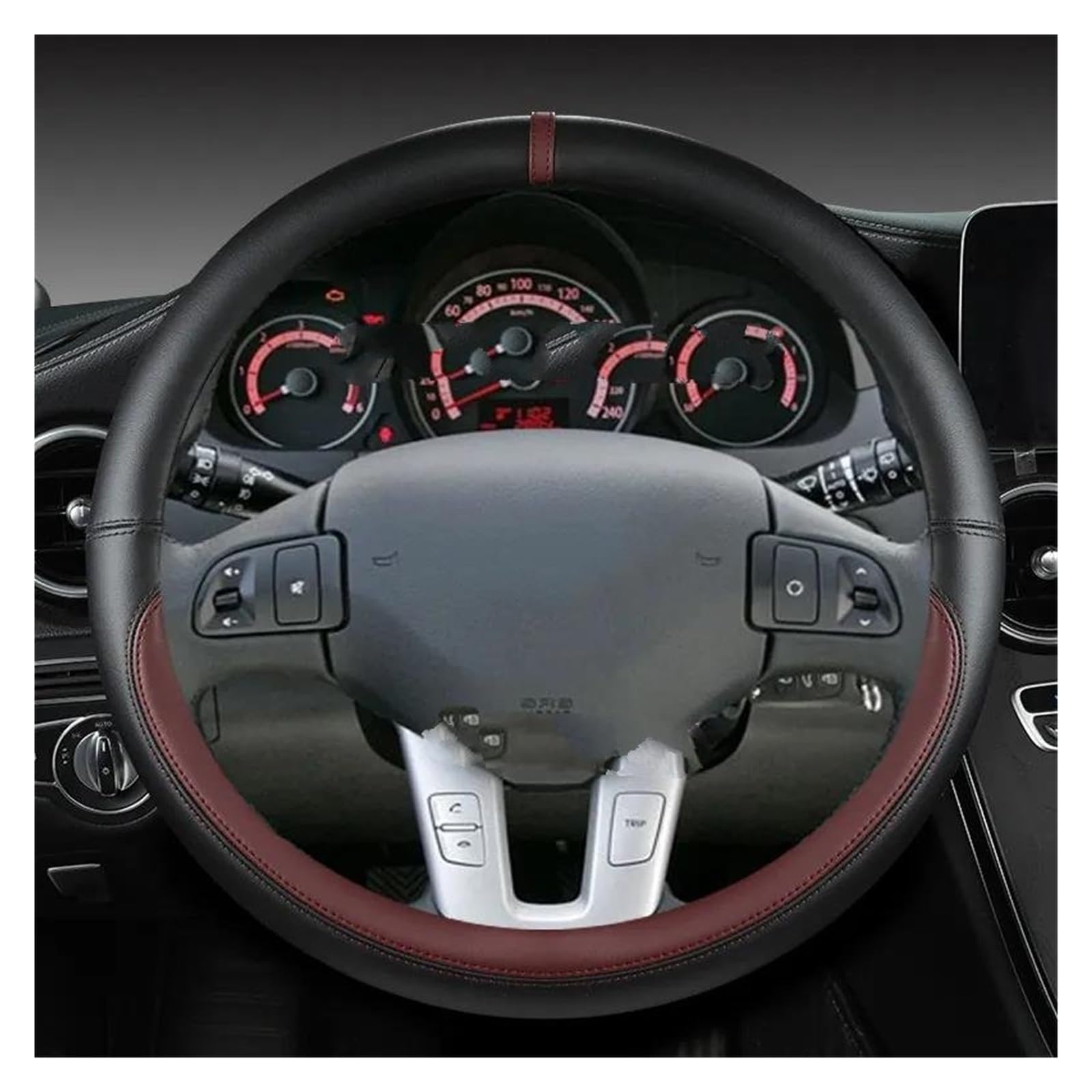Coprivolante per auto pelle in fibra di carbonio per Kia Sportage Sid Rio 3 Soul Sportage Ceed Sorento Cerato K2 K3 K4 K5 KX3  34
