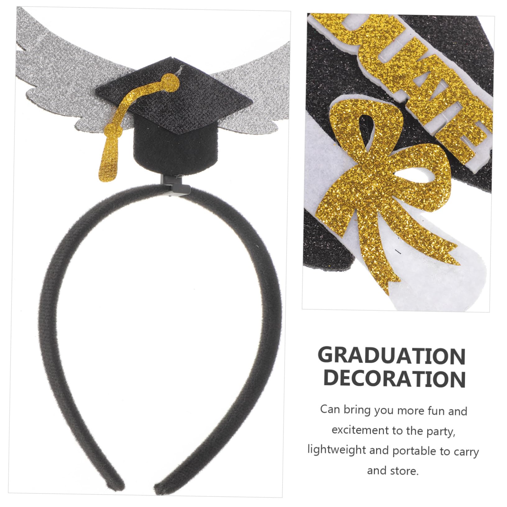 6pezzi Cimasa per Laurea Tema Graduation Accessorio Fotografico e Decorativo per Feste Addobbi Laurea Regalo Donna e Ragazzo in Plastico e Feltro