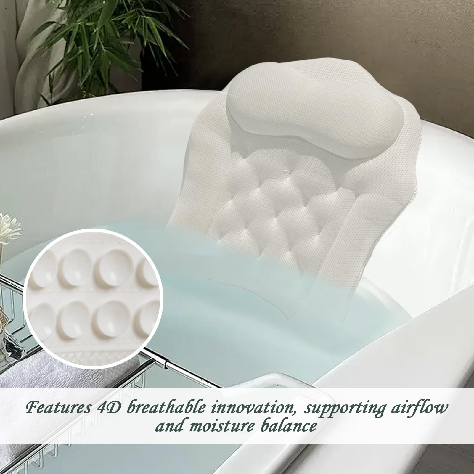 Sorandy Cuscino Da Bagno Anti-scivolo In PU Con Ventose E Supporto Per Testa E Collo – Lusso E Relax Per Vasca E Spa