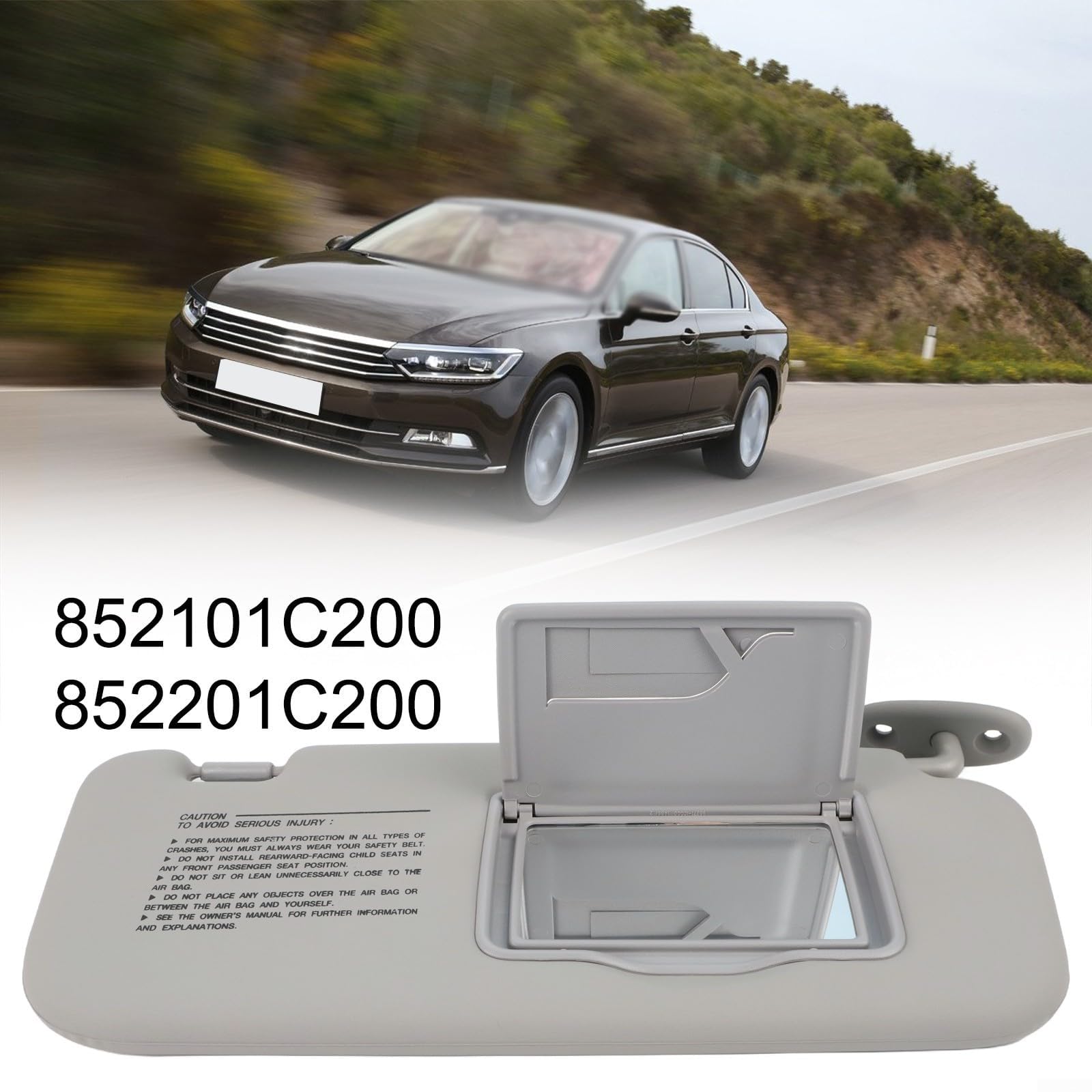 Set di alette parasole per Hyundai Getz 2002-2012 Progettato per adattarsi alla configurazione originale lati sinistro e destro 852101C200 852201C200 Compatibile (destra)