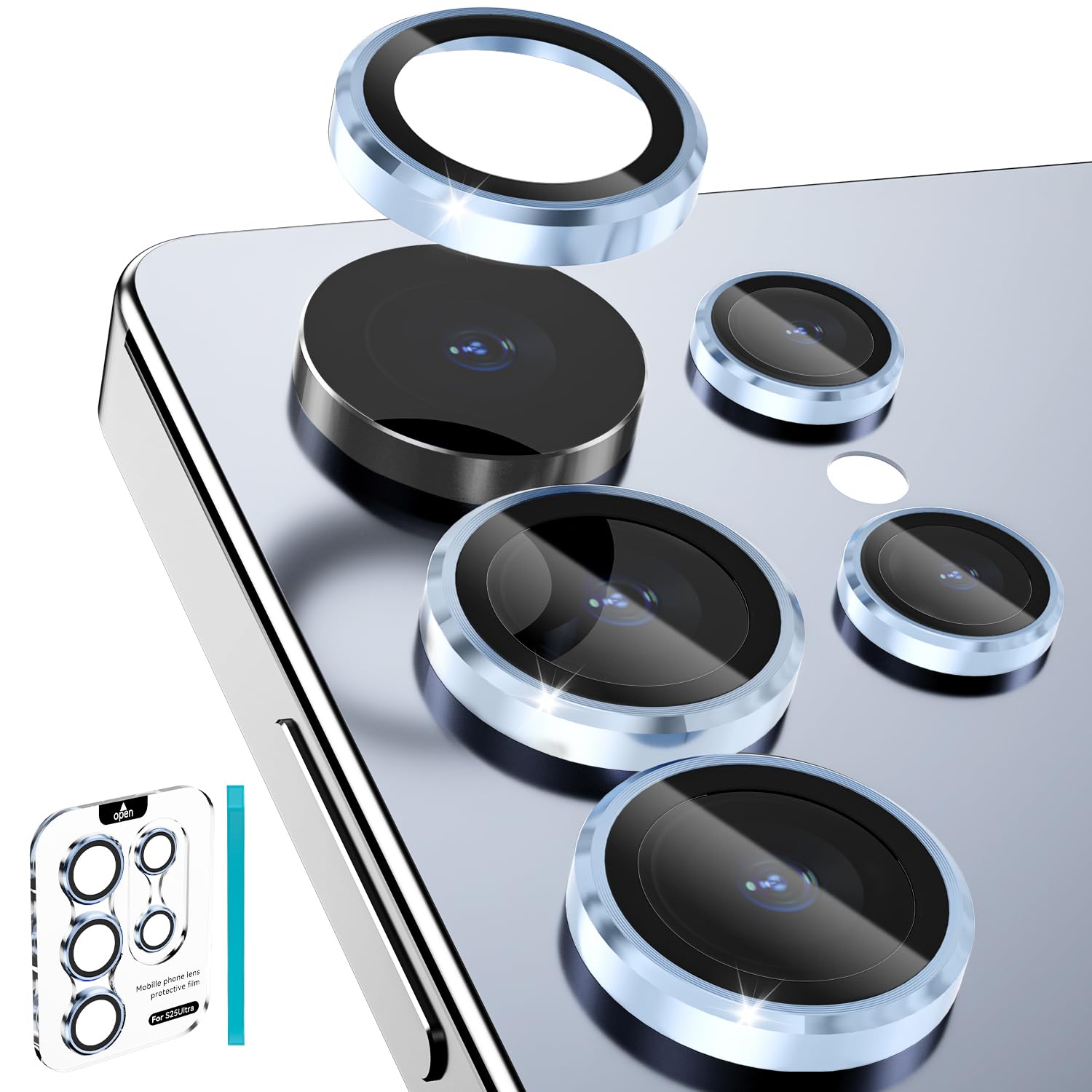 imluckies for Samsung Galaxy S25 Ultra Camera Lens Protector, AR+AF Tempered Glass & 9H Anti-Scratch Metal Individual Lens Cover, HD Clear Camera