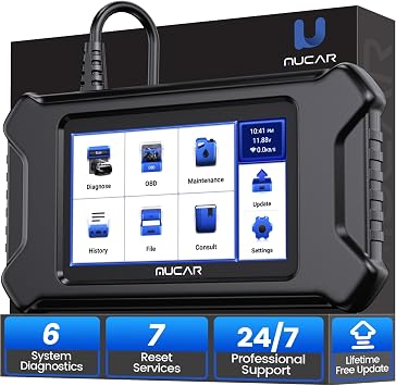 MUCAR CS6 OBD2 Scanner Diagnostic Tool, Engine Transmission BCM Car Scanner, ABS Code Reader, SRS TPMS Scan Tool, 7 Reset Service, Oil/EPB/SAS/TPMS/DPF/Throttle/ABS Bleed, Auto VIN, Free Update