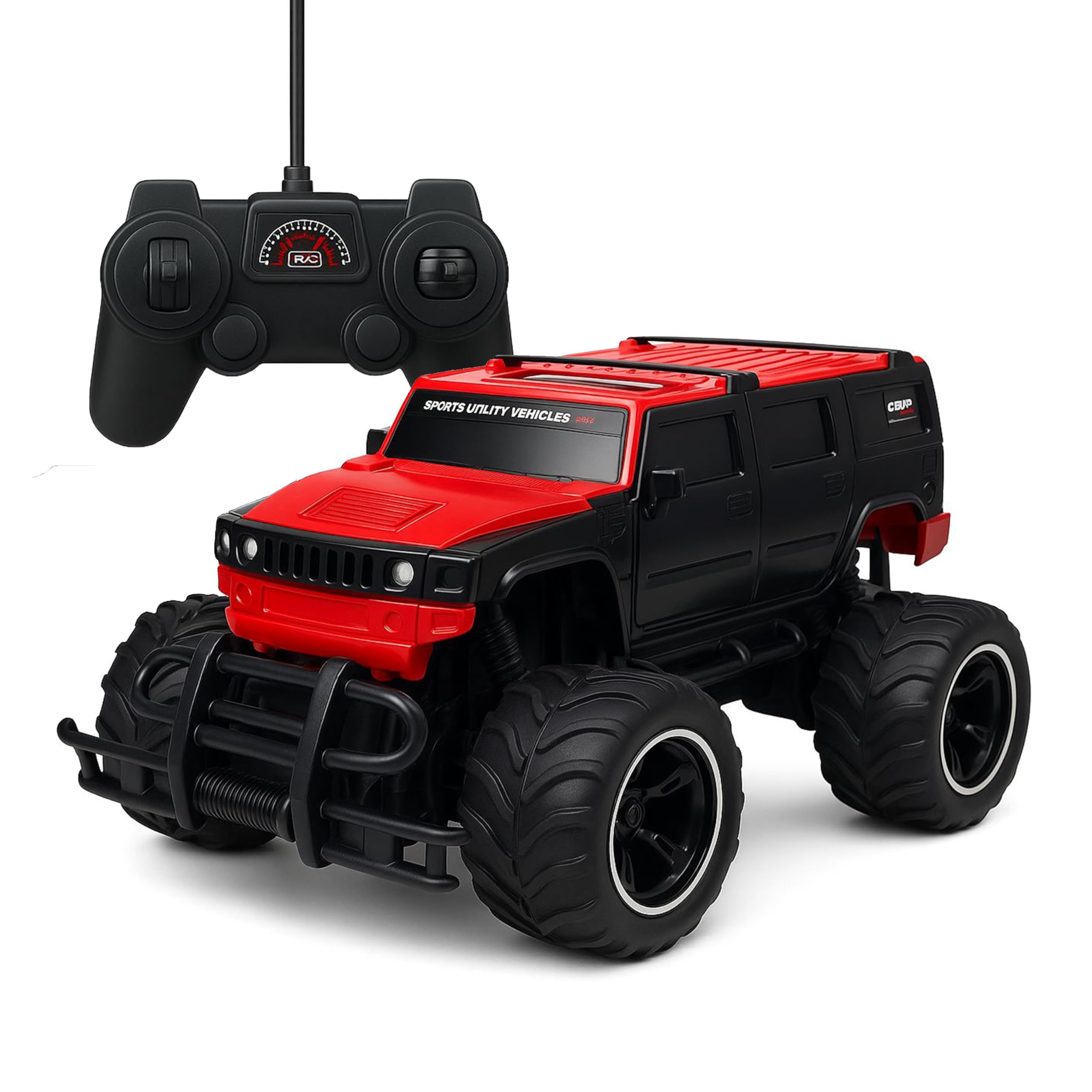 Toyshine SUV Remote Control Car, 1:20 Scale for 3 Year Kid, Multi Design, Red-Black Color