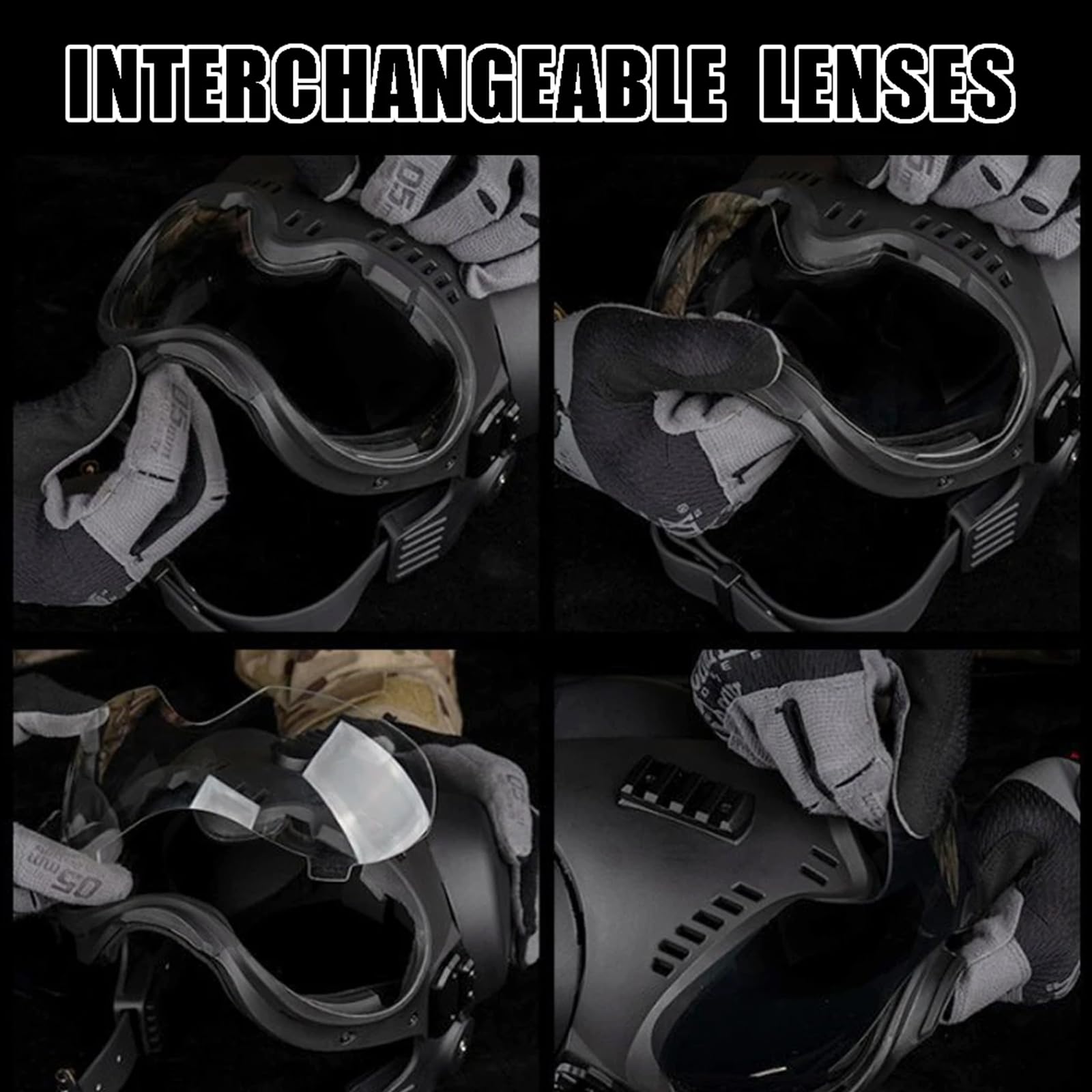 Casco tattico K9 per cani con occhiali per K9 e cani da lavoro militari con protezione per le orecchie rimovibile sulla parte superiore