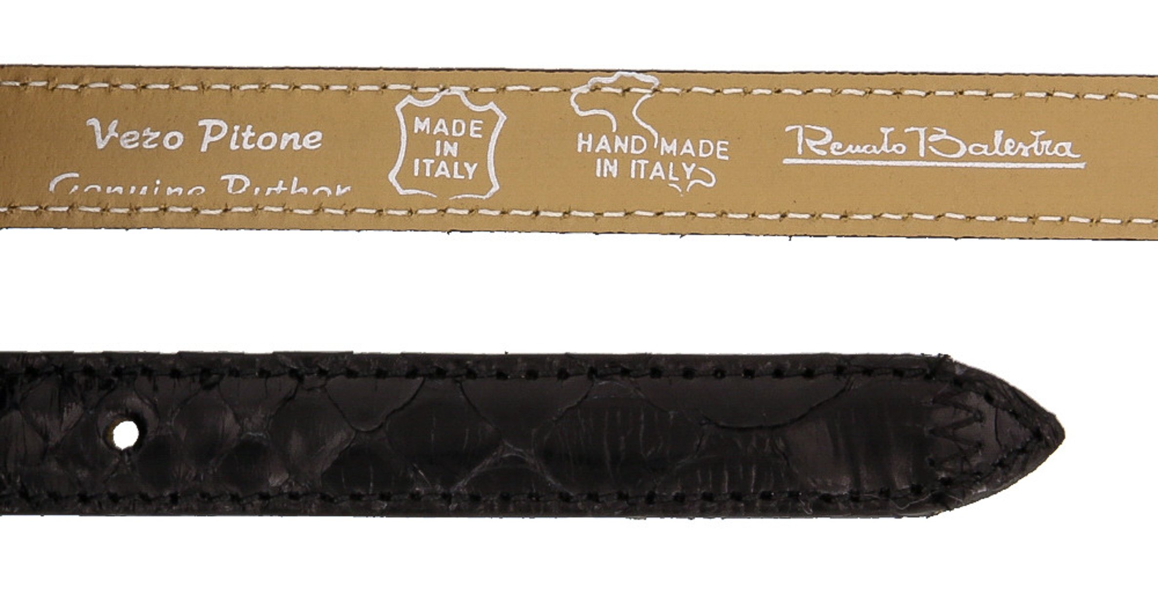 Renato Balestra Calamaria NR Black Python Leather Womens Belt for womens