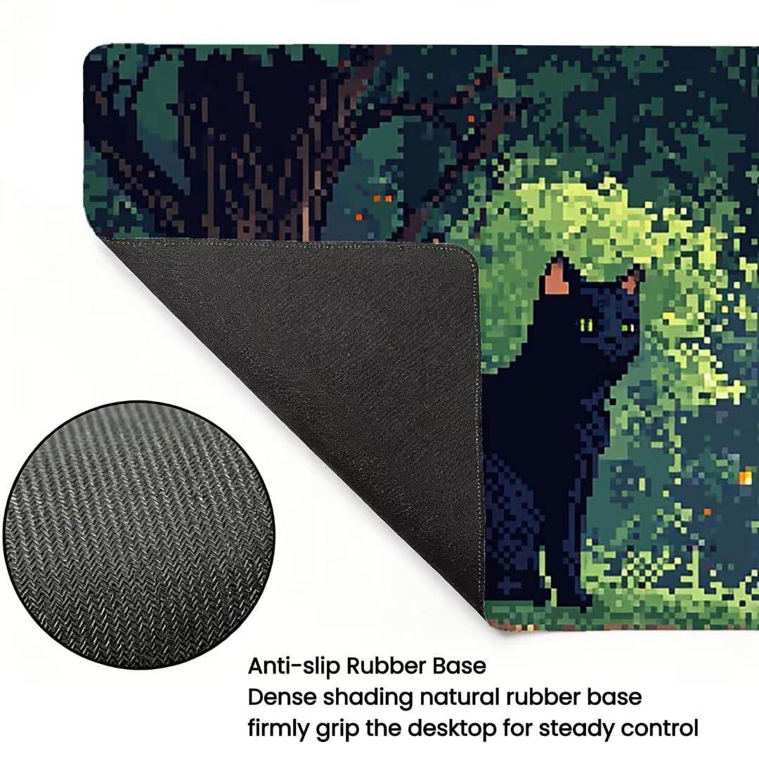 Podkładka pod mysz XXL Cat - 1600x800x3mm - Duża mata na biurko z przeszytymi krawędziami Wodoodporna antypoślizgowa do komputera, laptopa poprawia precyzję i szybkość. -36550