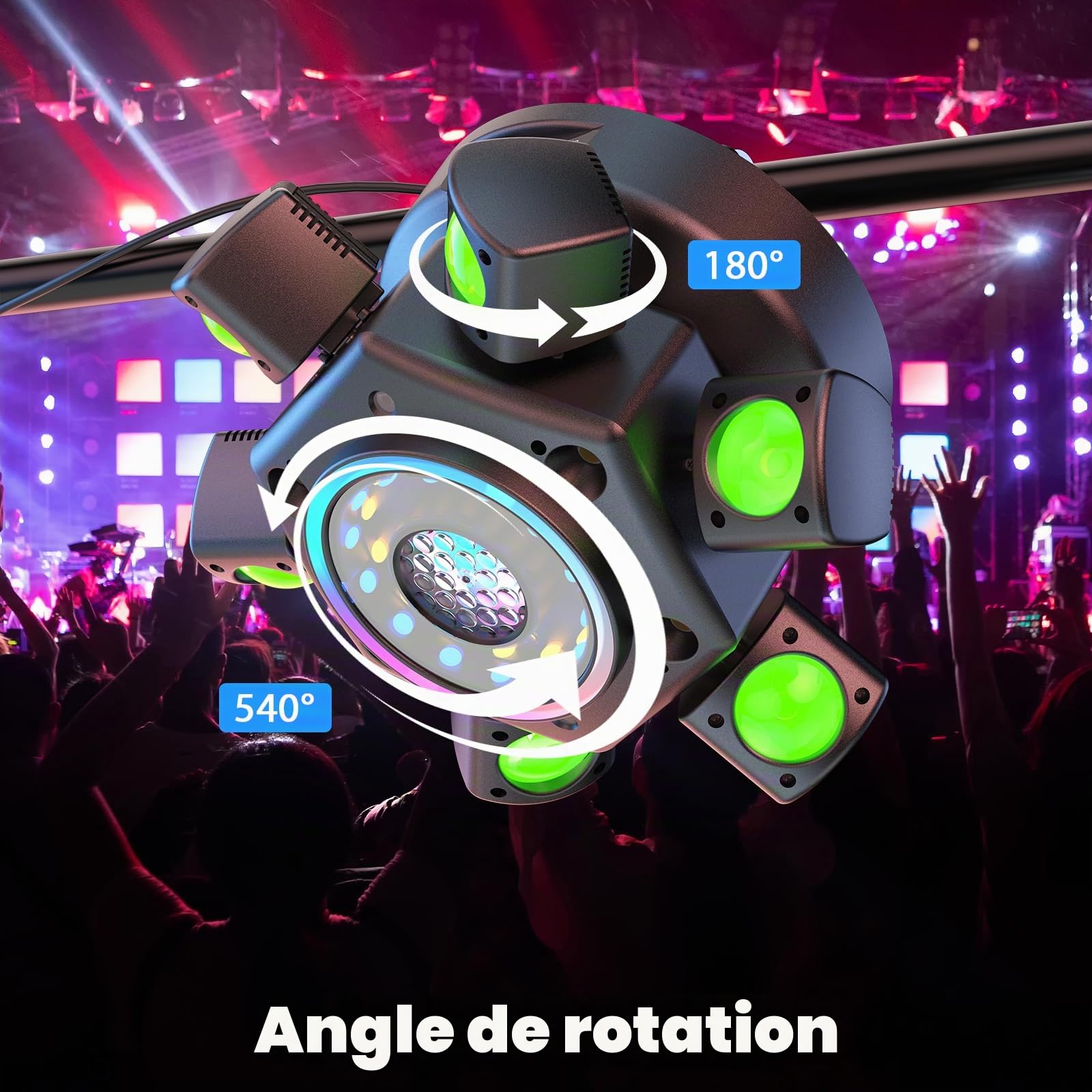 2PCS Lyre LED 150W avec Télécommande RGBW Jeux de Lumière 26CH Gobos Beam Lumière de scène pour DJ soirées Club Bar Fête