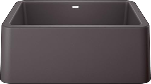 Vista 95 de Blanco Ikon Silgranit - Fregadero de cocina, 27x19x9, negro carbón