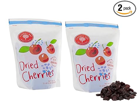 Cherry Bay Orchards - Dried Montmorency Tart Cherries - Pack of Two 24oz Bags (Total 48oz, 3LB) - 100% Domestic, Natural, Kosher Certified, Gluten-Free, and GMO Free - Packed in a Resealable Pouch