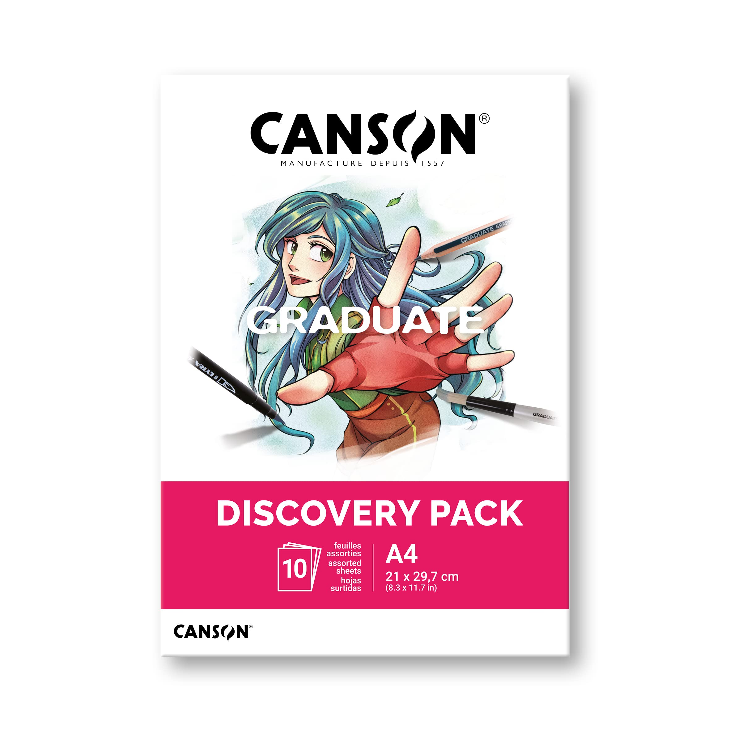 Canson XL, Discovery Pack, mini-pk, A4-21x29,7cm, Blanco, 12 hojas Canson XL, Discovery Pack, mini-pk, A4-21x29,7cm, Blanco, 12 hojas