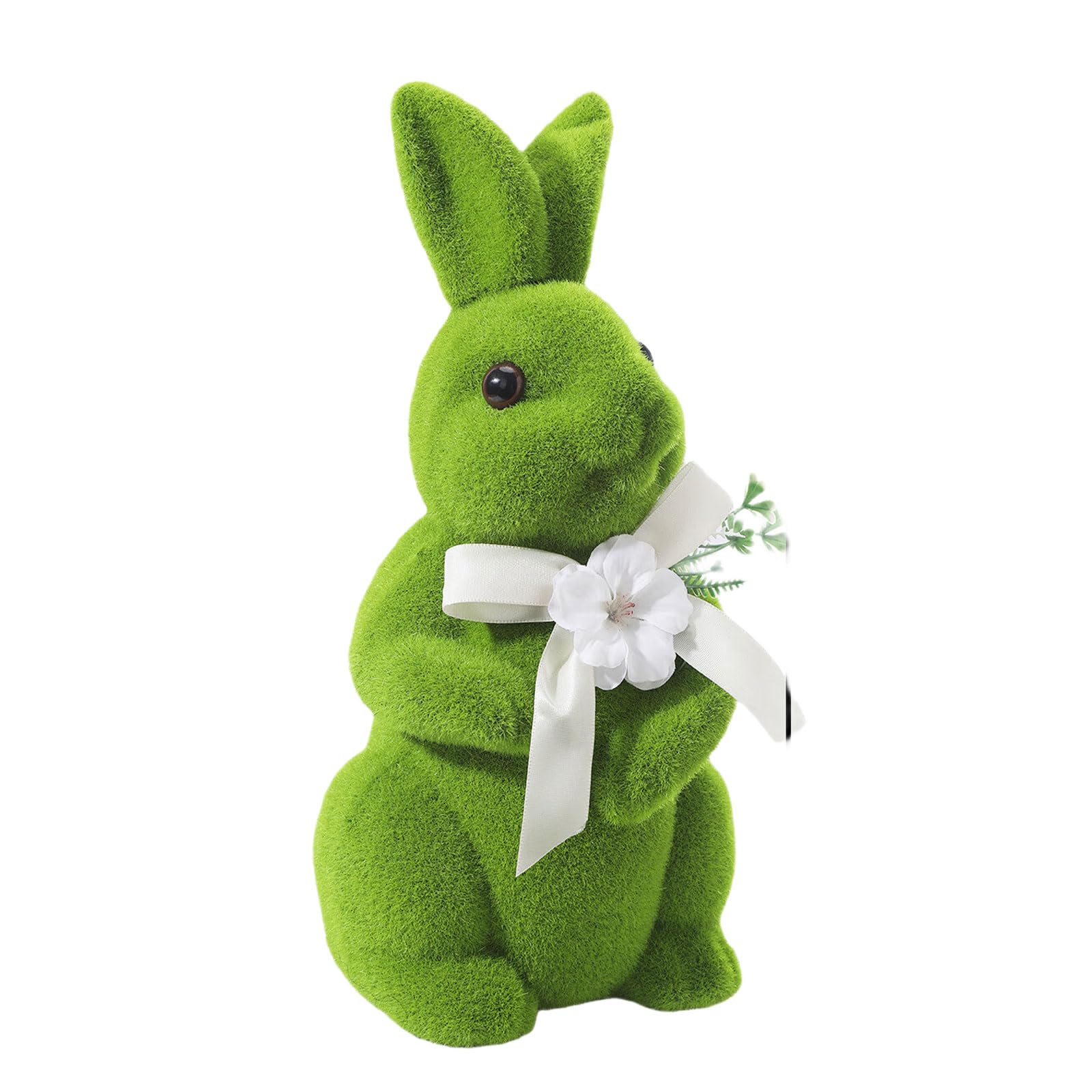 Lerpwige Flocking Bunnies Figurines Spring Rabbits Statues Sculptures Indoor Easter Decorations Ornament Home Decors Easter Decorations Indoor Outdoor