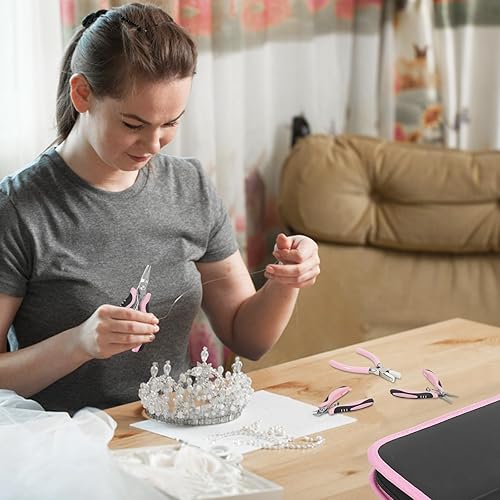 Miniatura 6 de Toolour Juego de alicates de joyería para adultos, 11 piezas de alicates profesionales de joyería con suministros de fabricación de joyas para