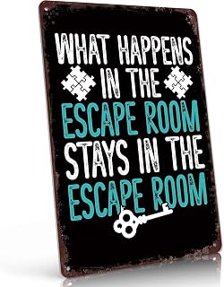 Escape Room Funny Slogan Metal Sign Funny Wall Decor 8 x 12 Inch