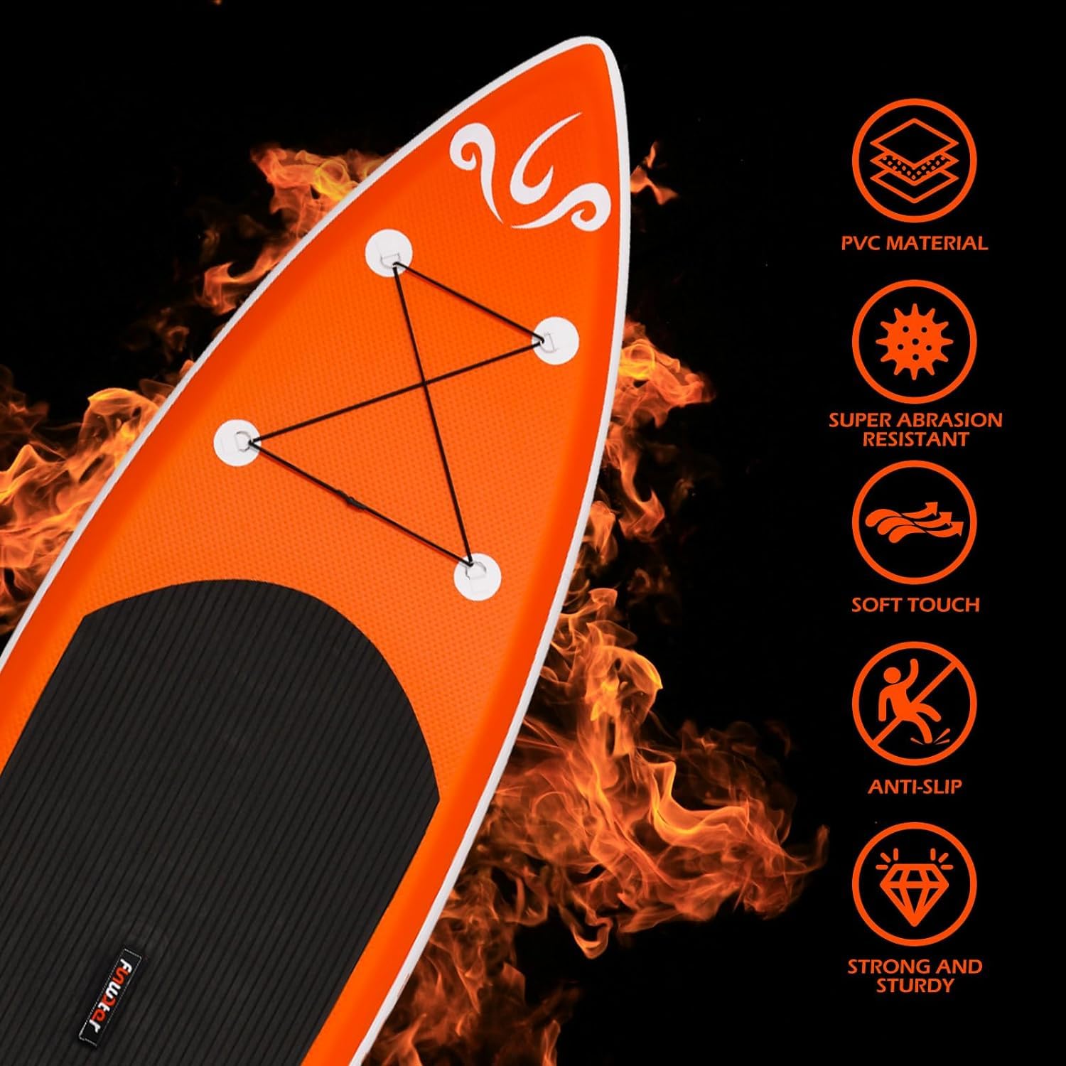 FunWater Tabla de Paddle Surf Hinchable, Ultraligera para Todos los Niveles, Tabla de Paddle Surf con Remo Ajustable, Tres Aletas, Kit de Mantenimiento, Conector de Válvula