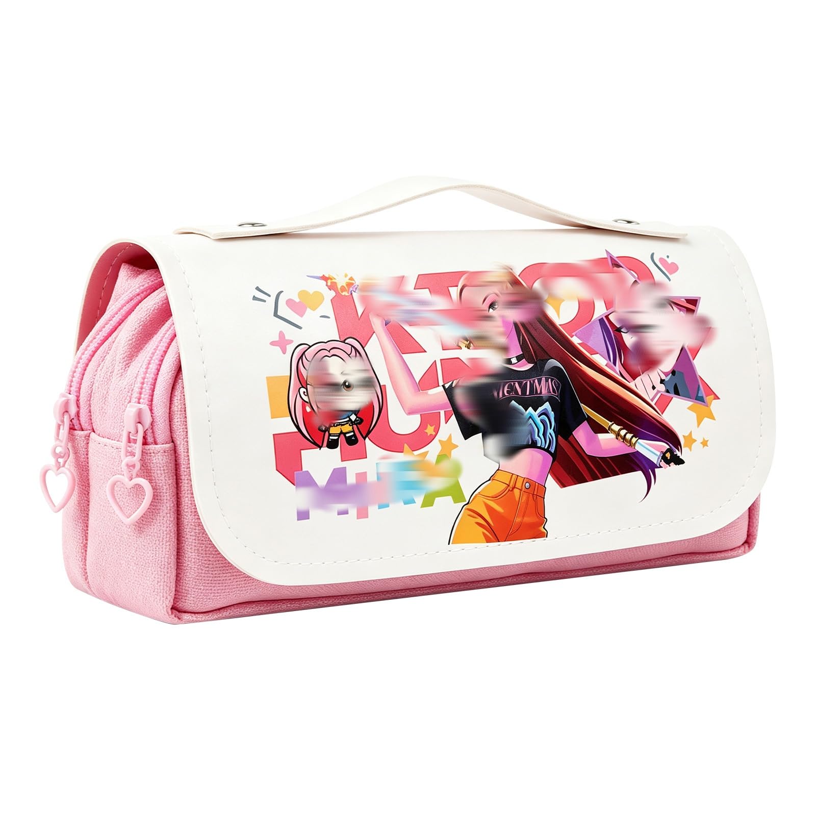 viallolipa Large Capacity Pencil Case with Handle, Pen Bag with Compartment, Stationery Case Pencilcase for Student Teens Adult Office Supplies Gifts for Girls Fans