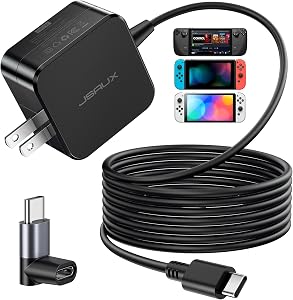 JSAUX 45W USB C Wall Charger for Steam Deck Charger with 10FT Cable, Type C PD 3.0 Fast Charger USB C Power Compatible with Steam Deck Switch/OLED, iPad, iPhone 17&16&15 Series, Samsung S25/S24/S23