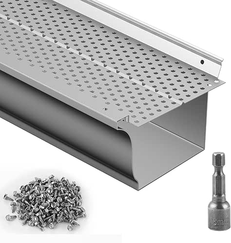 VEVOR Gutter Guard, 5 inch Width, Aluminum Leaf Filter DIY