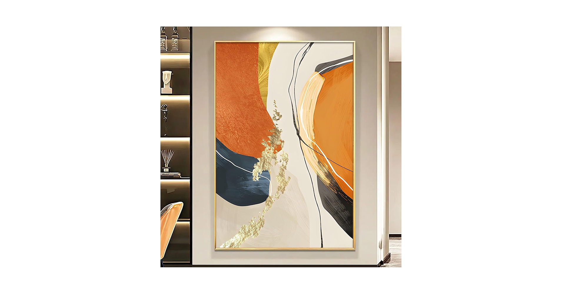 Amazon.com: Orange Abstract Canvas Wall Art Modern Orange
