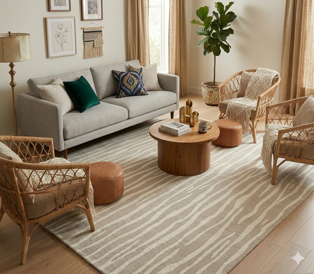 AVANTI TRENDSTORE - Casares - Comodo tappeto con motivo etnico, realizzato in polipropilene, morbido e piacevole al tatto, disponibile in vari colori e motivi. Dimensioni ca. 200x285x1,5 cm