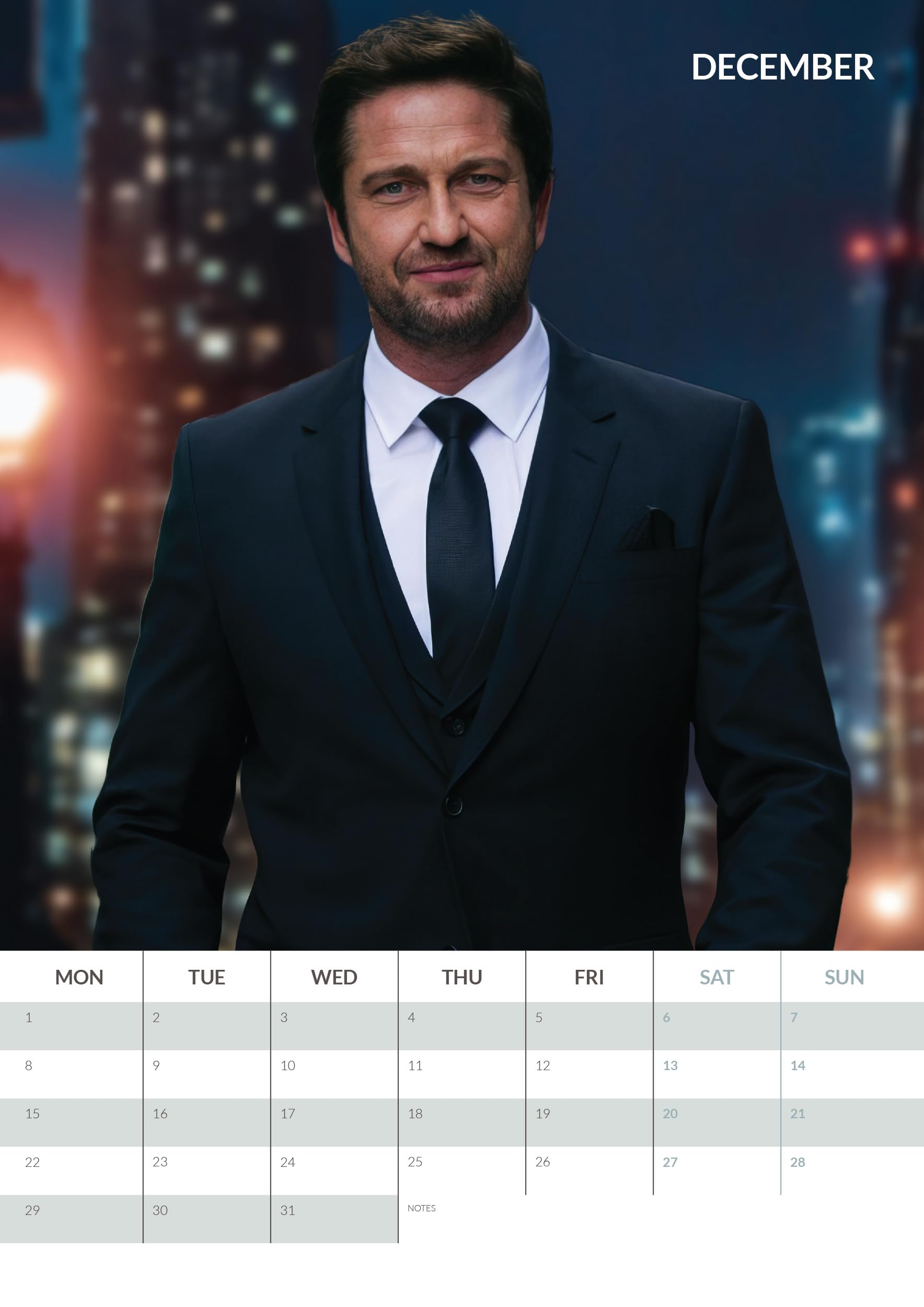 Gerard Butler 2025 Calendar