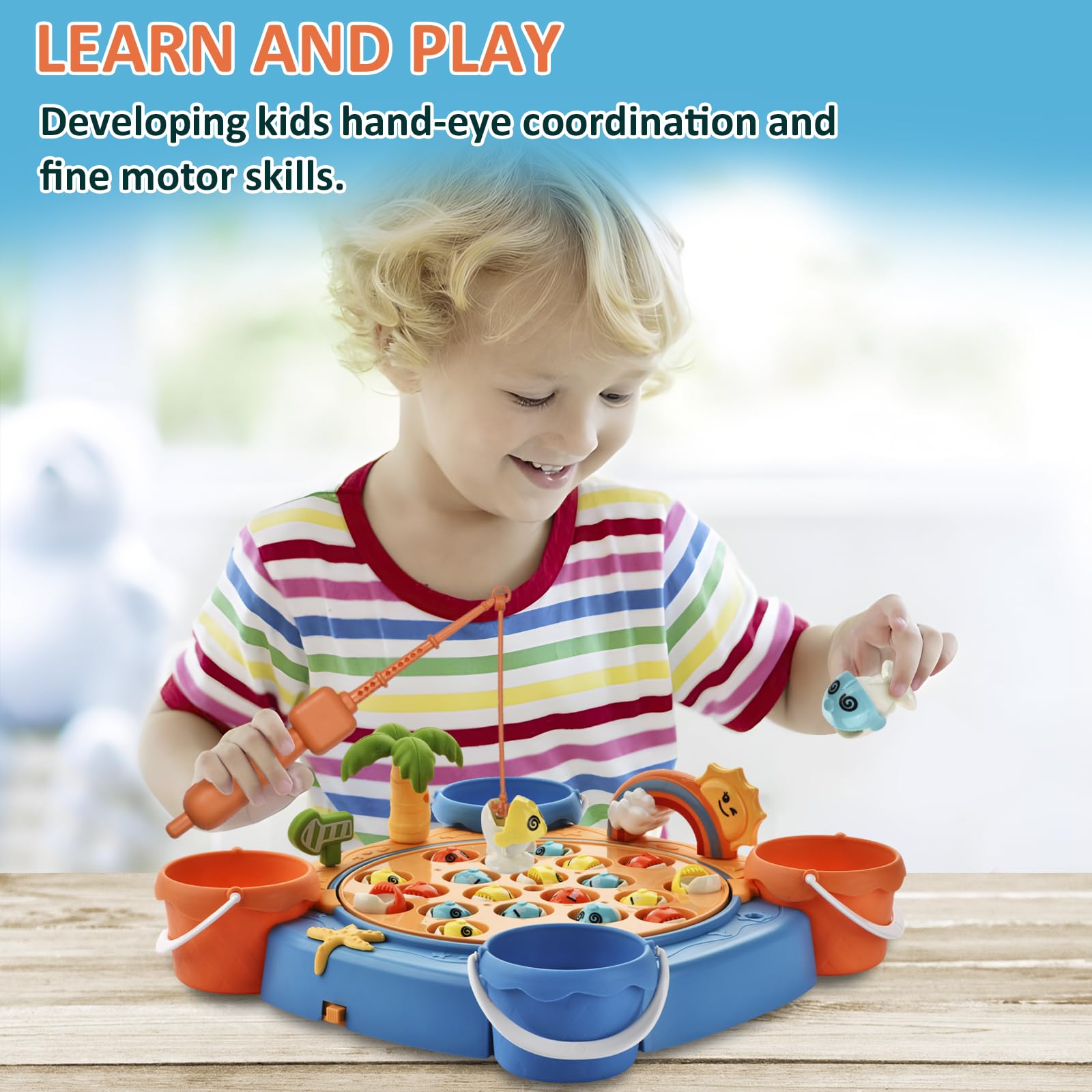 Amazon.com: Jovarous Magnetic Fishing Game Set - 21 Fish and 6