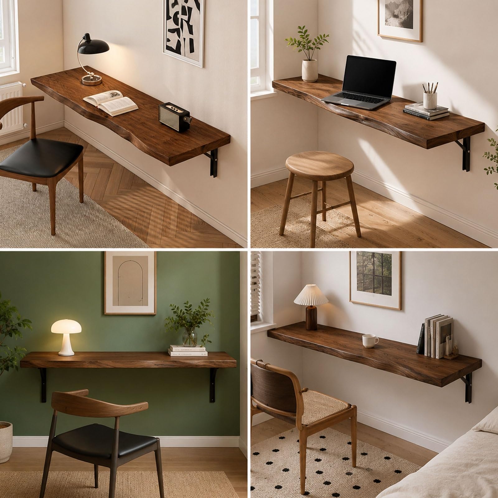 Massivholz Drop-Leaf Wandklapptisch, Schwebender Wandmontierter Klapptisch für Kleine Räume Küche Waschküche Schlafzimmer Home Office,Balkon(2in,150x40CM/59.1x15.7IN)