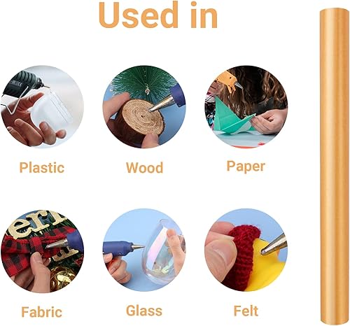 Miniatura 6 de ENPOINT - 24 barras de pegamento caliente de color dorado metálico, 24 barras de pegamento termofusible de tamaño completo, varillas adhesivas para