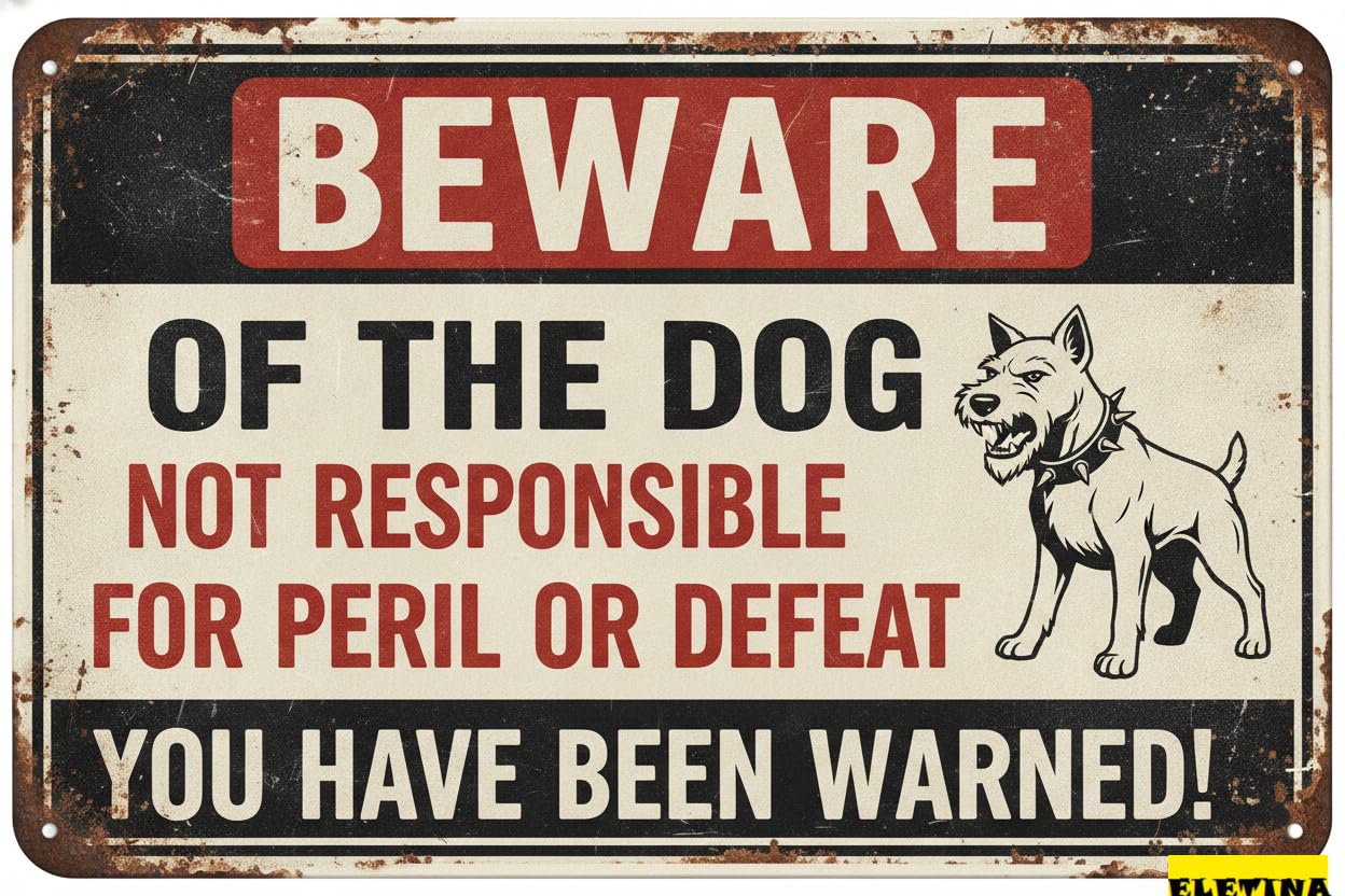 Custom Sign for Man Cave Beware Of The Dog Yorkie You Have Been Warned Aluminum Metal Tin S Outdoor Yard Warning Fence Yard Home Kitchen Farm Garden Wall Decor 8x12 Inch Private Property Decorative