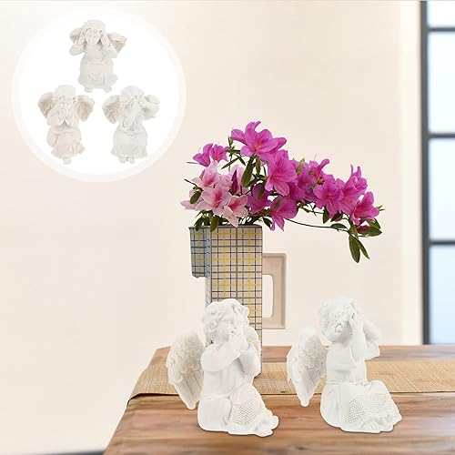 Miniatura 7 de STOBOK Estatuas de ángeles de querubín de resina para manualidades, decoración de mesa, figuritas para decoración del hogar