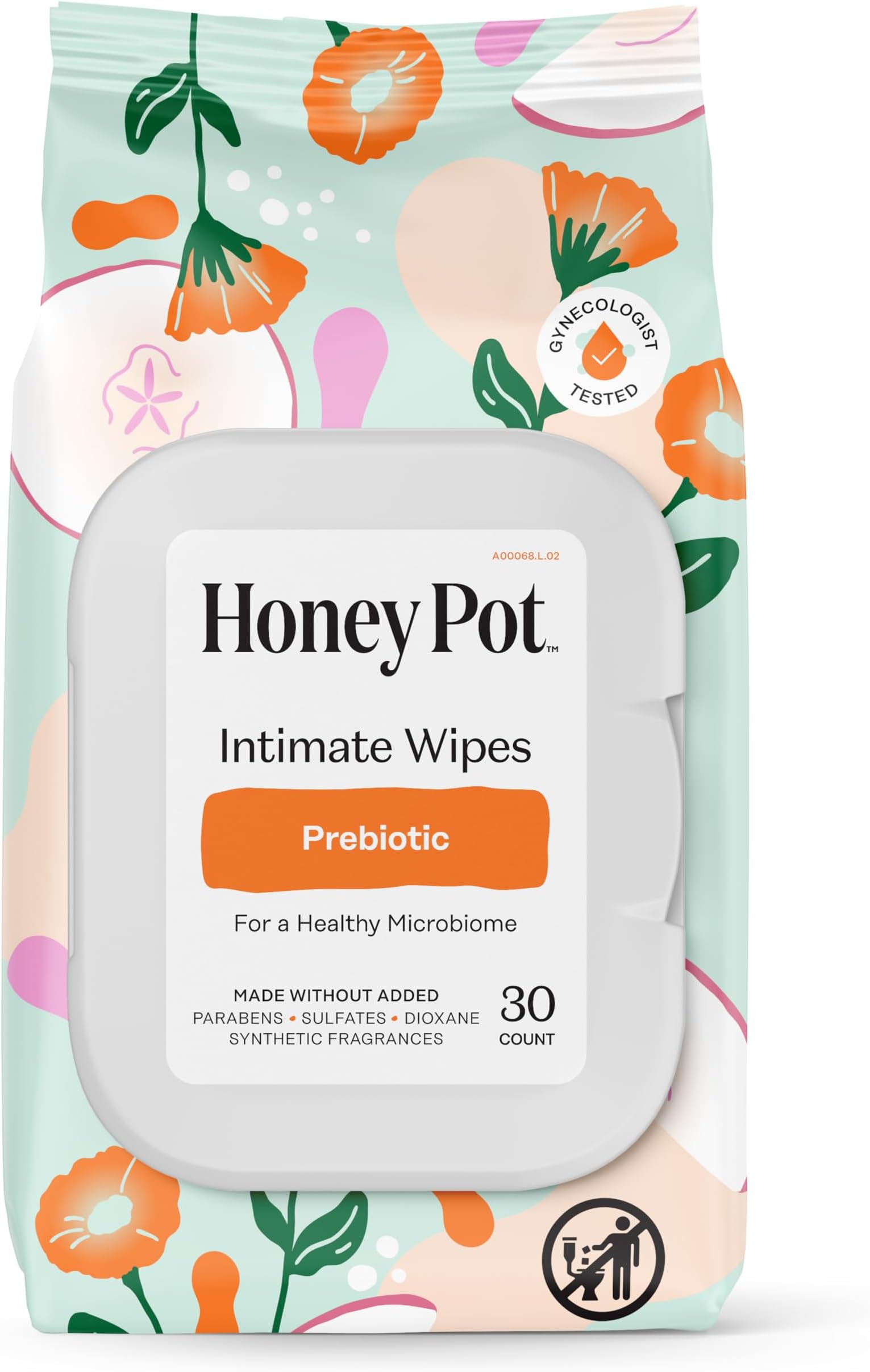 The Honey Pot Company - Prebiotic Feminine Wipes - Daily PH Balancing, Fragrance & Sulfate Free Wipes for Intimate Parts, Body, or Face - Hygiene Products - 30 ct.
