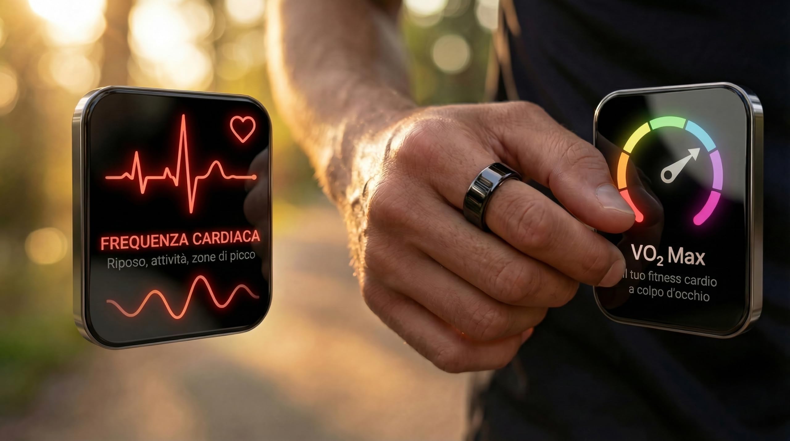 ECLIPSE, Smart Ring AI per Monitorare Sonno, HRV, SpO2, VO2Max, Glicemia, Frequenza Cardiaca | Anello Smart Design Italiano, Senza Abbonamento, Titanio & Acciaio | iOS Android (Carbon Black, 9 (S))