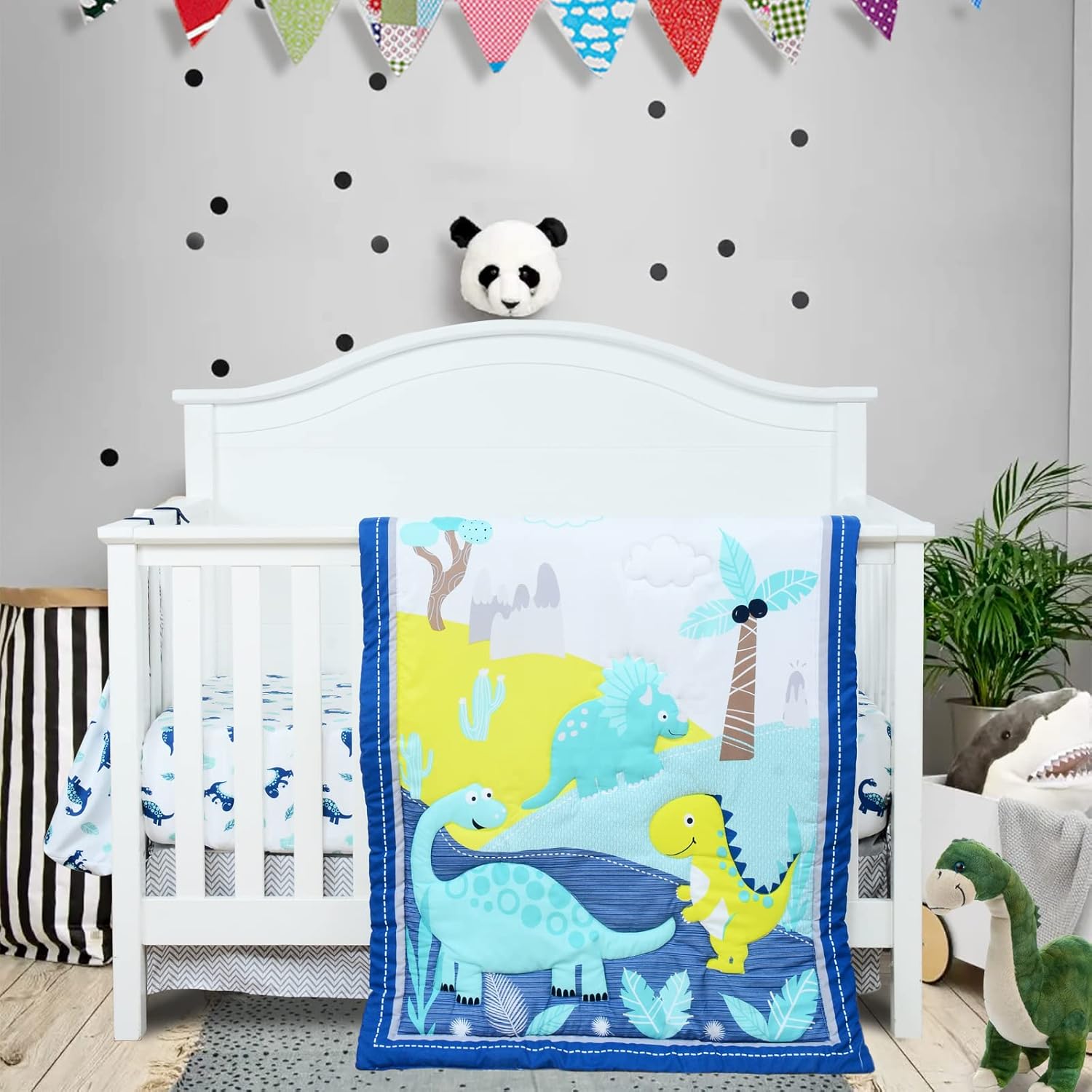 Suyfhdc Crib Bedding Set for Boys Girls, 4 Piece Crib Bedding Set, Standard Size