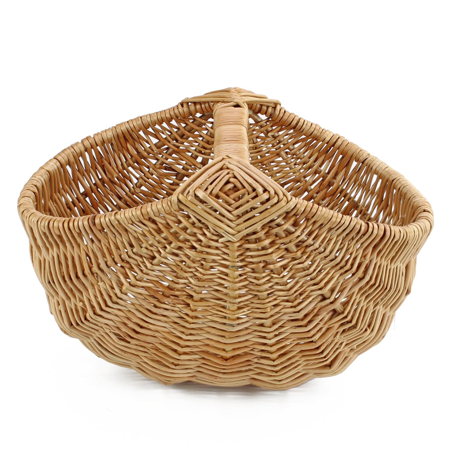 Gadsby Natural Small Rounded Wicker Garden Trug Foraging Basket Storage Basket