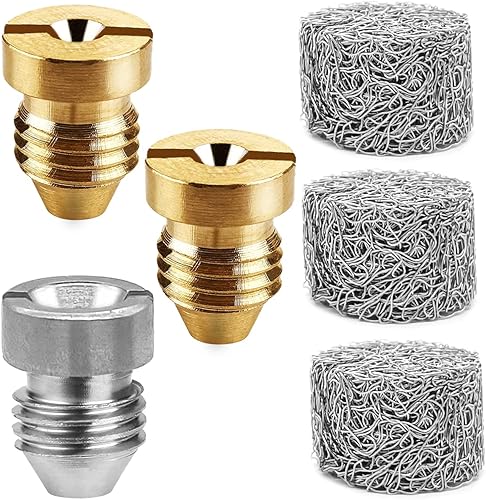 Paquete de 3 boquillas de orificio de cañón de espuma de 0.059 pulgadas (0.043 in) y 3 piezas de espuma, boquilla de rosca universal de 3000 PSI y