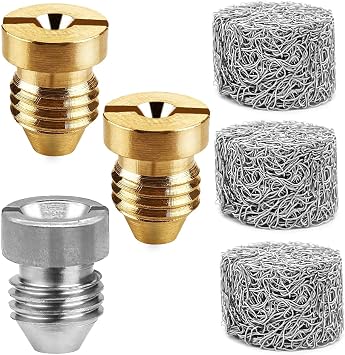 3 Pack 1.1 mm Foam Cannon Orifice Nozzle Tips and 3 Pieces Foam Maker, 3000 PSI Universal Thread Nozzle and Mesh Filter Thicker Foam for Snow Foam Lance Pressure Washer by IOUALEY, 2 Colors