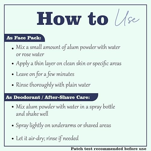 Miniatura 5 de minature Polvo de alumbre de potasio (Fitkari/Phitkari) – Cuidado de la piel 100% natural para el acné, control de olores y purificación de agua