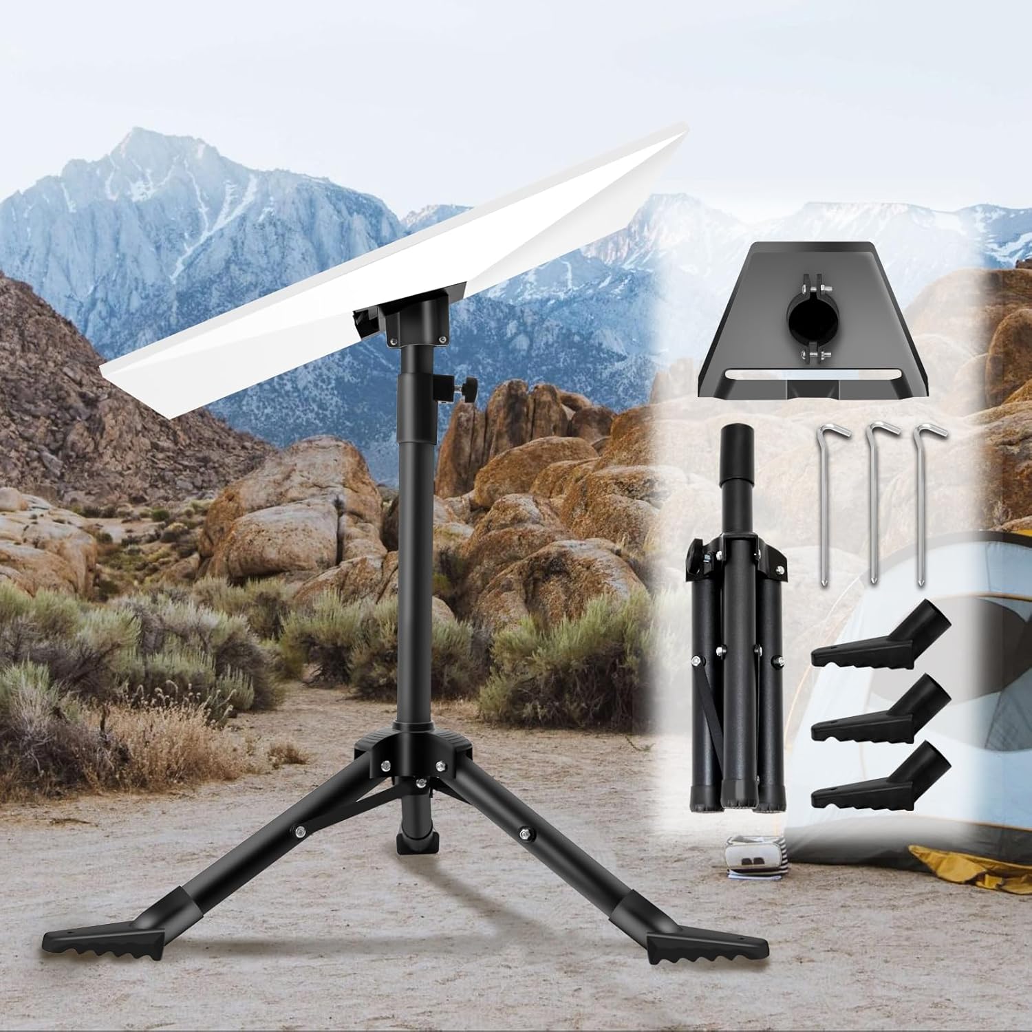 Starlink Gen 3 Mount, Starlink Tripod Mount Gen 3 with Adapter, Adjustable Height Starlink Rev4 Standard Kickstand Dish Accessories, Easy Installation