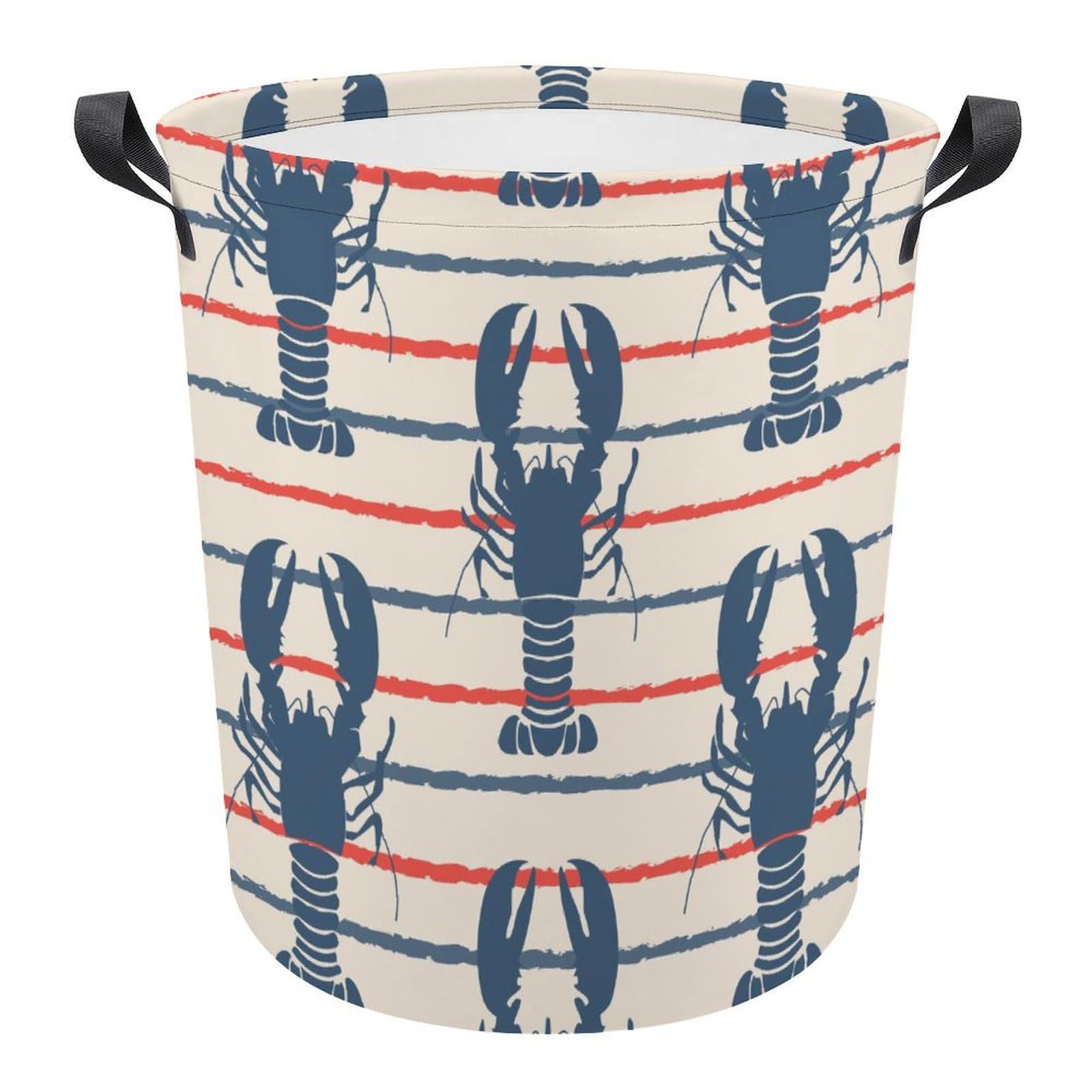 Laundry Basket Lobsters Pattern Bedroom Hamper Storage Basket Laundry Baskets, Dirty Clothes Hamper For Laundry, Dorm, Family