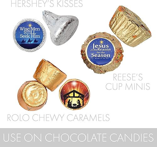 Miniatura 4 de Pegatinas religiosas de dulces de Navidad - Fe cristiana - 180 etiquetas