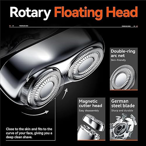 Miniatura 7 de Mini afeitadora eléctrica para hombres, afeitadora de doble cabeza de bolsillo mejorada, afeitadora portátil de tamaño de bolsillo para hombres,