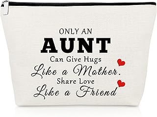 Best Aunt Ever Gifts Makeup Bag Aunt Gifts from Niece Nephew Aunt Niece Gifts Cosmetic Pouch Auntie Mothers Day Gifts Christmas Birthday Gifts for Auntie Titi Appreciation Gift Cosmetic Pouch Travel