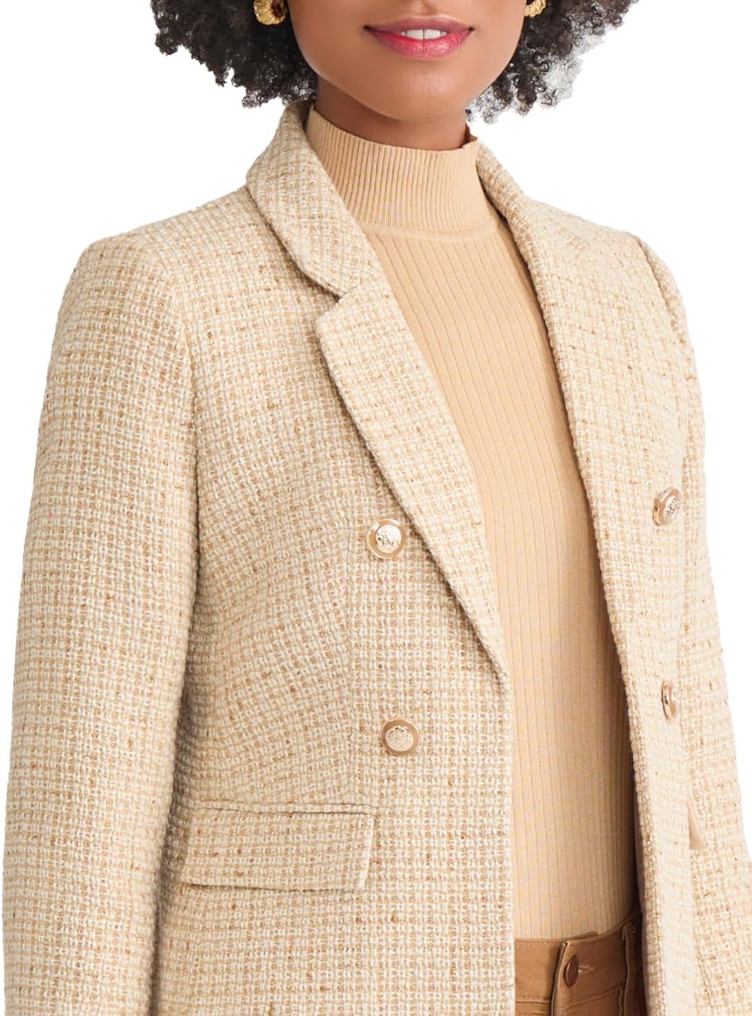 Jones New York Women's Tweed Faux Double Breasted Blazer - Image 2